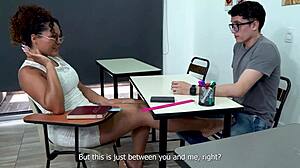 man, ebony milf teacher bangs nerdy young 18+ student hard