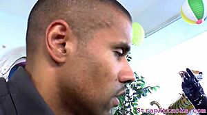 redhead mistress rims black submissive guy