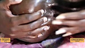 Ebony Amateur in Homemade Anal Sex with Tight Asshole in Missionary Position