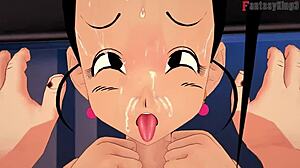 Dragon Ball Z Videl Watches Gohan and A18 Fucking Hard!