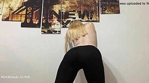 Miley Grey begins her striptease, slowly undressing and revealing her natural tits and shaved pussy. Clothes rip as she teases her ass and vagina.