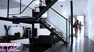 i licked maddy rose's pretty tits and pussy in lingerie, kissing her tanned body.