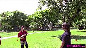 teen bffs fuck trainer after workout