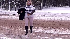 Winter flashing her big ass during winter scene