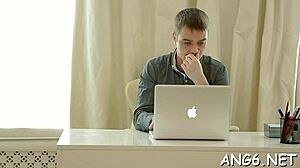 Worshipped gal engi sucks phallus and licks balls