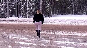 Winter flashing her big ass during winter scene