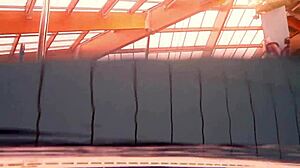 Firm Big Tits in Red Dress Underwater with Duna Bultihalo in Pool Scene