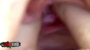 Teen with big tits sucks cock in outdoor interview