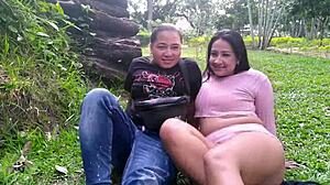 Colombian MILF Prostitutes Michell and Paula in Outdoor Anal Compilation