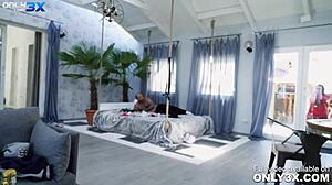 Angel Emily and Mike Angelo engage in rough anal sex outdoors during a fantasy night