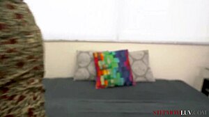 stepmom sandy love and misty meaner threesome with big cock stepson