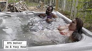 Watch zo snow and foxy rose in the jacuzzi with zo denver bash?