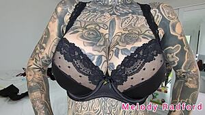 Melody Radford Tries on Black and Purple Lingerie