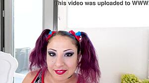 Queen Gia Love's Sexy Pigtail Chubby Huge Cock Pov Blowjob And Cum Swallow