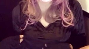 hey, check out this cute asian ladyboy masturbating in cat ears 😺