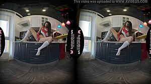 angel kriss masturbates in kitchen with toys