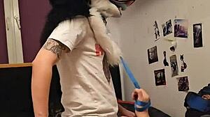 Femboy Husky Fursuiter Rides Boyfriend