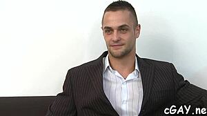 Intimate bare encounter between passionate men