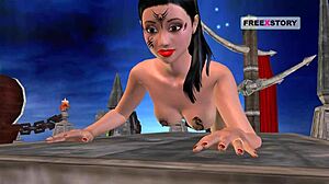 animated indian bhabhi tries sexy positions then masturbates with candle