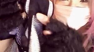 hey, check out this cute asian ladyboy masturbating in cat ears 😺