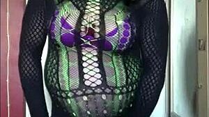 Shy Sissy Crossdresser Masturbates! Cums And Shoots Load On Floor!