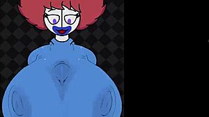 trixie the clown plays naughty with a monster cock game.