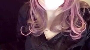 hey, check out this cute asian ladyboy masturbating in cat ears 😺