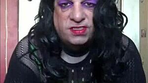 Shy Sissy Crossdresser Masturbates! Cums And Shoots Load On Floor!