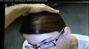 World Class Bookworm Gives Blowjob In Classroom Setting