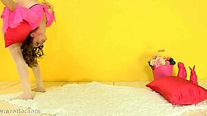 Contortionist Stretches in Nylon Pantyhose