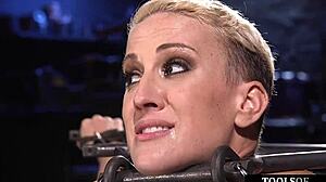 tattooed sub feels intense pleasure from dildo and vibrator