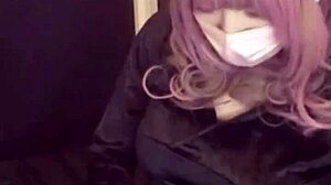 hey, check out this cute asian ladyboy masturbating in cat ears 😺