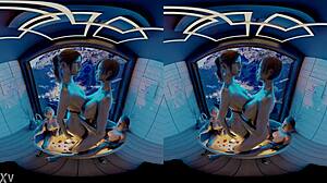 VReal 18K Claire and Ada Grind in Tub. Jill and Ashley Masturbate Nearby!