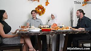 Muslim Girl Gets Hardcore Fucked on Thanksgiving Table