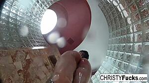 Hot Shower Fun With Christy Dahlia And Ivan In Lesbian Oral Sex