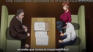 In this hentai, a milf with big tits and ass gets involved in ntr sex with a big cock brunette