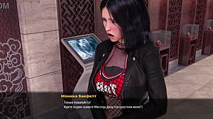 Does the girl lick the secretary's ass in this hentai game?