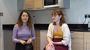 Redhead Student Masturbates with Vibrator and Licks Nipples