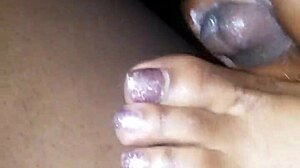 Toes and a dick in footjob action