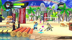 Gay Hentai Hero Enjoys Endless Cumshot And Hot Footjob On Beach With Friend