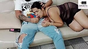 hey, this massage with my stepmom got wild... she's sucking me deep down her throat!