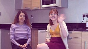 Redhead Student Masturbates with Vibrator and Licks Nipples