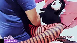Hot Goth Stepsister Enjoys Hard Fuck in Cosplay Costume!