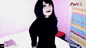 Hot Goth Stepsister Enjoys Hard Fuck in Cosplay Costume!