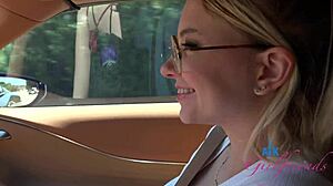 riley star is riding in the car, ready to play 😏