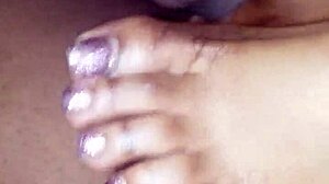 Toes and a dick in footjob action