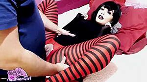 Hot Goth Stepsister Enjoys Hard Fuck in Cosplay Costume!