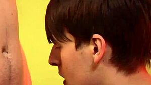 two twinks cum together after monster cock anal slamming