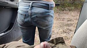 Risky FUCKING in the forest through the car in 4K quality