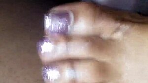 Toes and a dick in footjob action